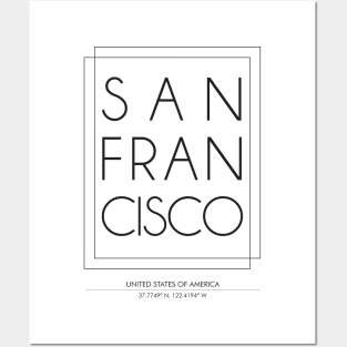 San francisco city minimal typography 2 Posters and Art